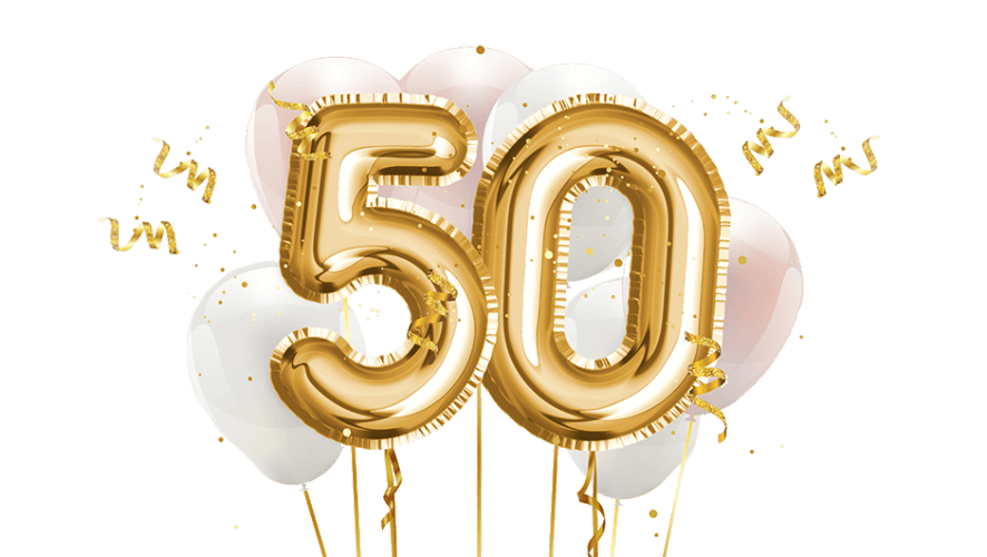 Turning 50 in 2021 logo