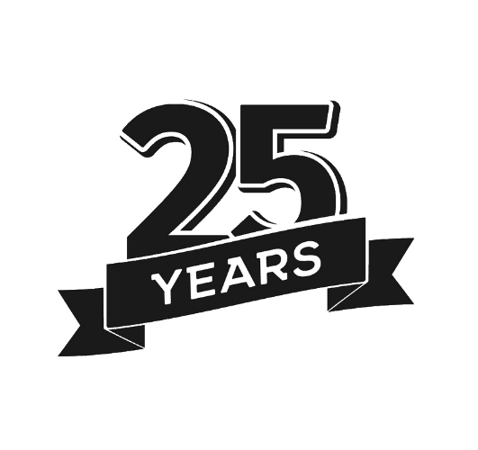 Turning 25 in 2022 logo
