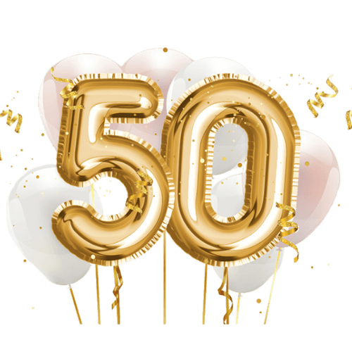 Turning 50 in 2026 logo