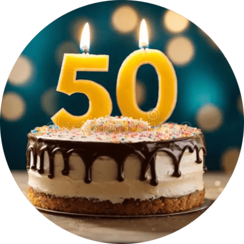 Turning 50 in 2024 logo