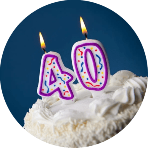 Turning 40 in 2024 logo
