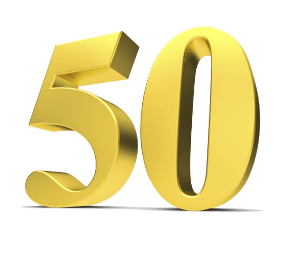 Turning 50 in 2020 logo
