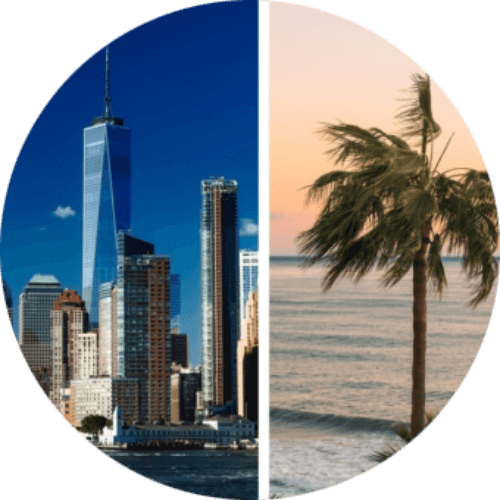 East Coast vs. West Coast logo